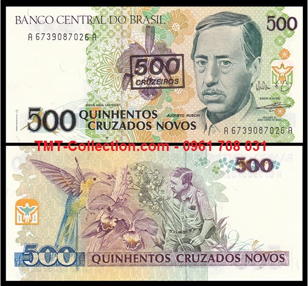 Brazil 500 Cruzados 1990 UNC