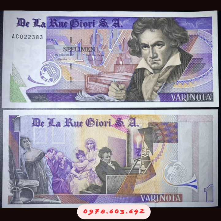 British - Anh specimen kỷ niệm Beethoven công ty De La Rue - Phukiensuutam.com