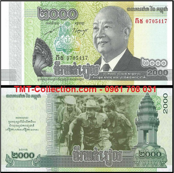 Cambodia - Campuchia 2000 riels 2014 UNC (tờ)