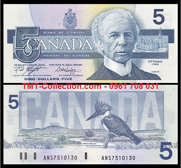 Canada 5 dollar 1986 UNC