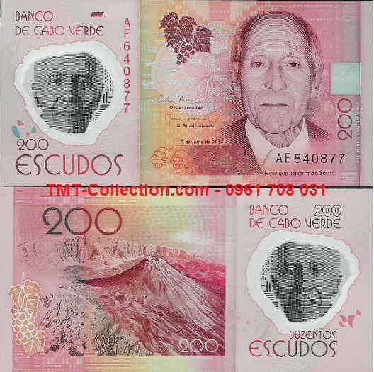 Cape Verde 200 Escudos 2014 UNC polyme (tờ)
