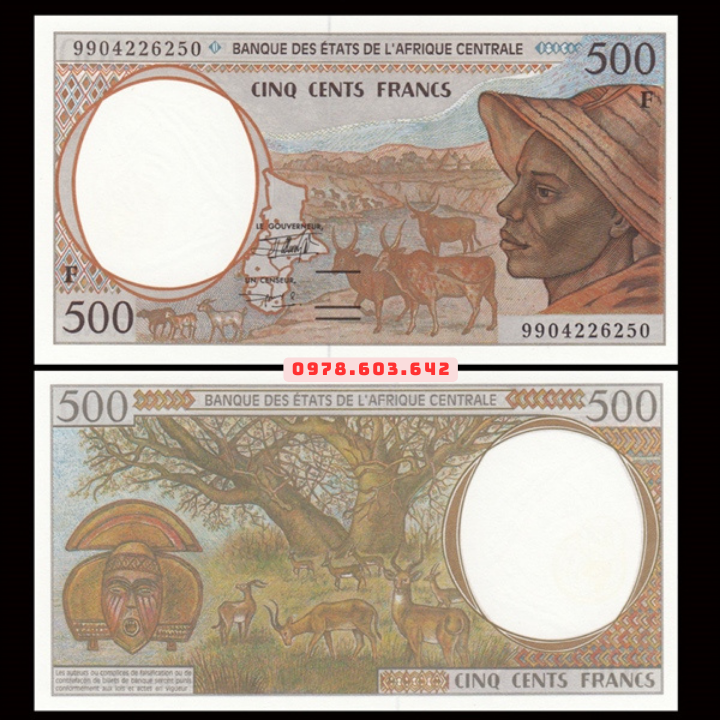 Central African - Cộng hòa Trung Phi 500 Franc 1999 UNC - Phukiensuutam.com