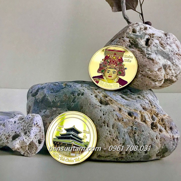 Xu Lưu Niệm Bà Chúa Xứ Châu Đốc Mạ Vàng In Màu