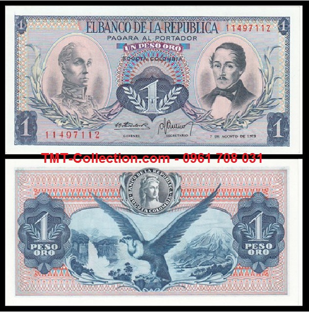 Colombia 1 Pesos 1973 UNC