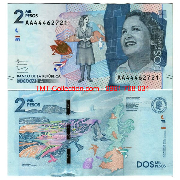 Colombia 2 Mil Pesos 2015 UNC (tờ)
