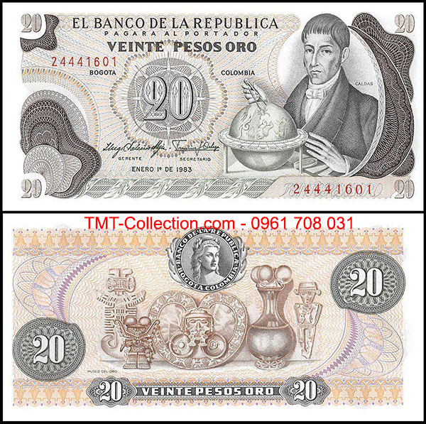 Colombia 20 Pesos 1980 UNC