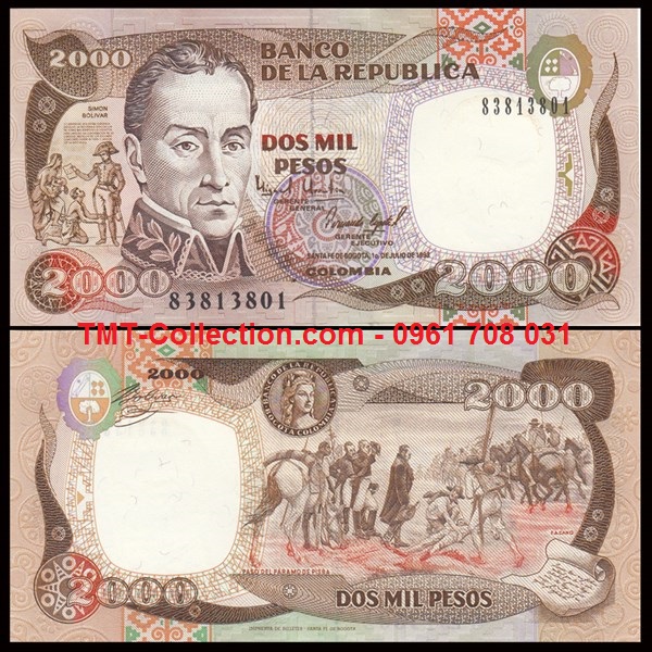 Colombia 2000 Pesos 1993 UNC