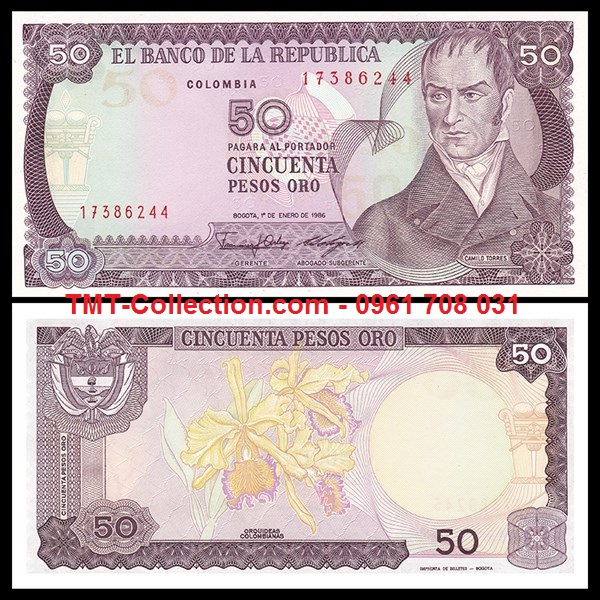 Colombia 50 Pesos 1986 UNC