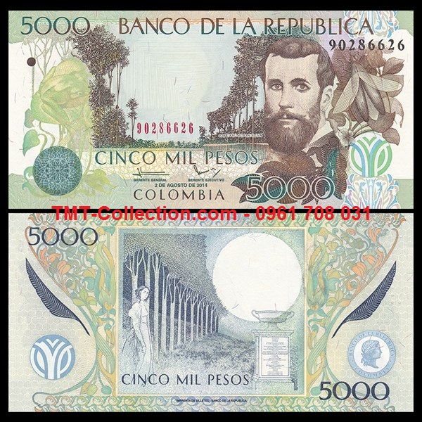 Colombia 5000 Pesos 2013 UNC