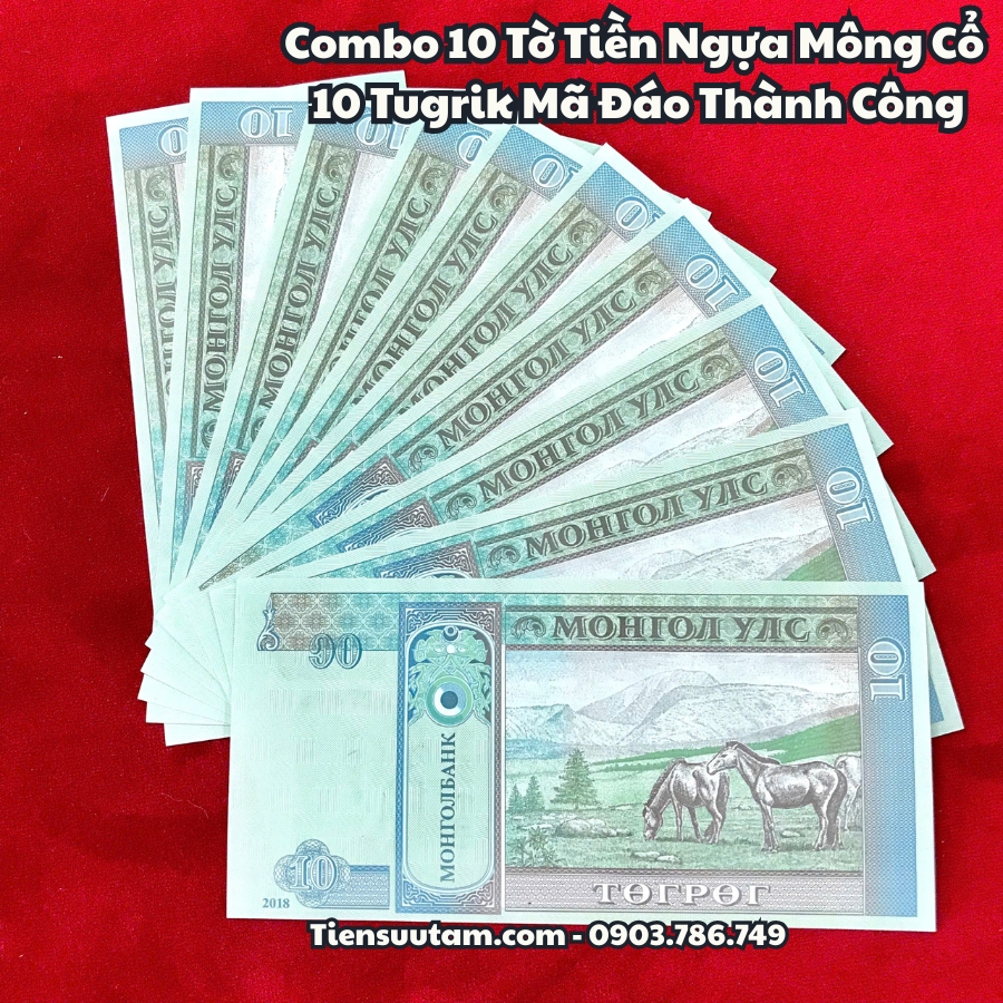 Combo 10 Tờ Tiền Ngựa Mông Cổ 10 Tugrik