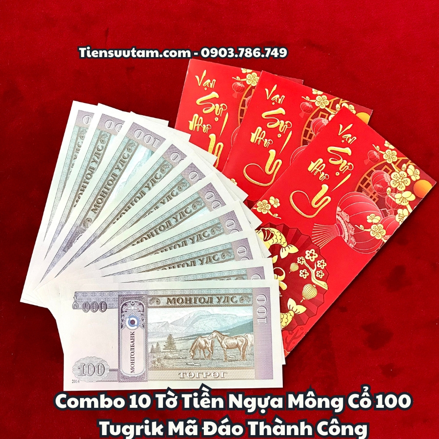 Combo 10 Tờ Tiền Ngựa Mông Cổ 100 Tugrik