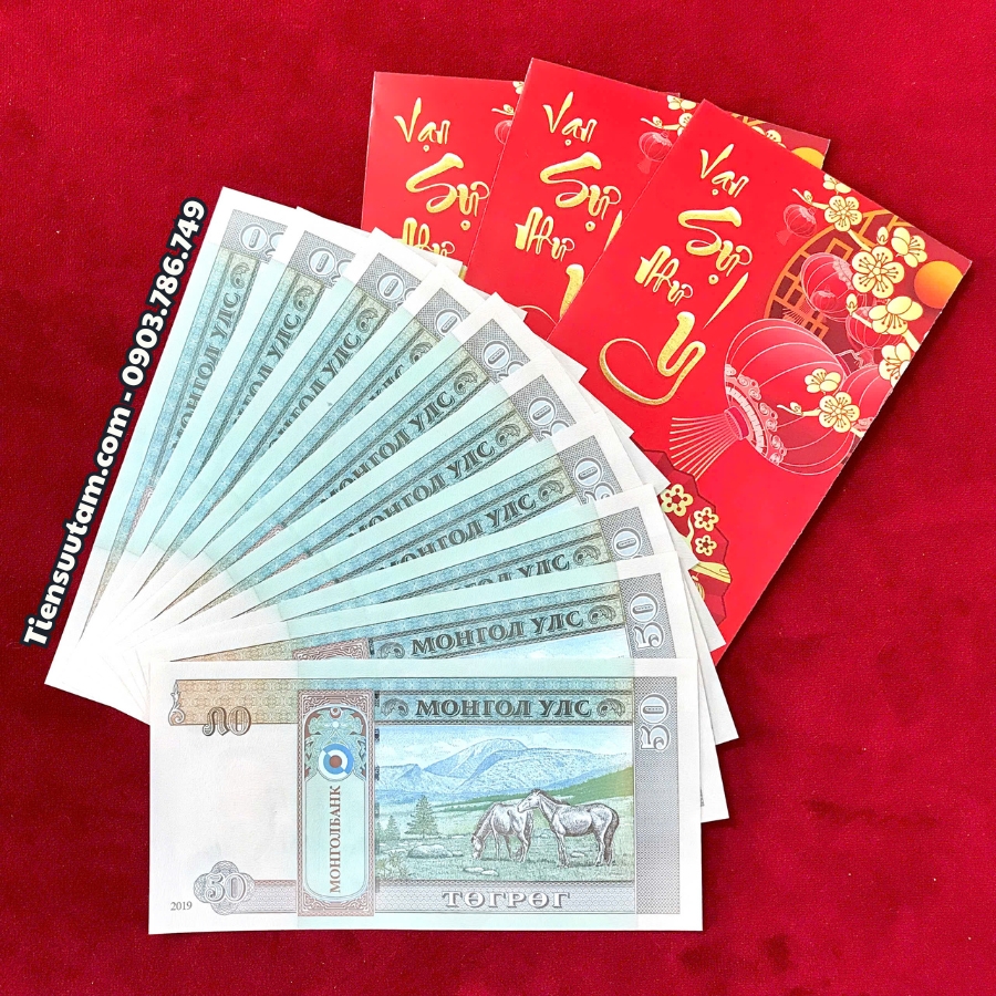 Combo 10 Tờ Tiền Ngựa Mông Cổ 50 Tugrik