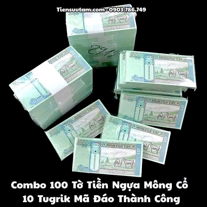 Combo 100 Tờ Tiền Ngựa Mông Cổ 10 Tugrik