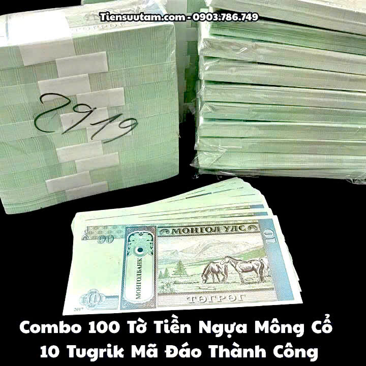 Combo 100 Tờ Tiền Ngựa Mông Cổ 10 Tugrik