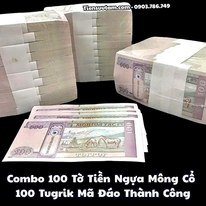 Combo 100 Tờ Tiền Ngựa Mông Cổ 100 Tugrik