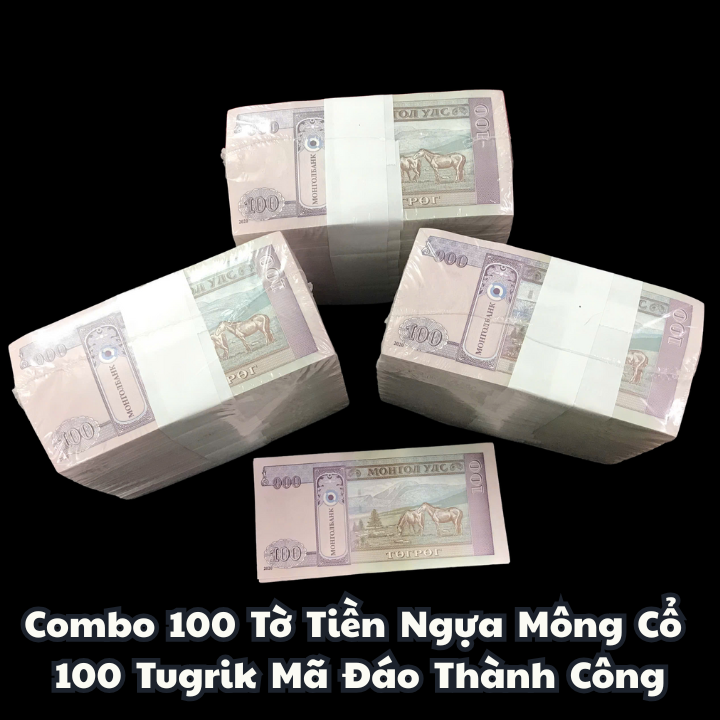 Combo 100 Tờ Tiền Ngựa Mông Cổ 100 Tugrik