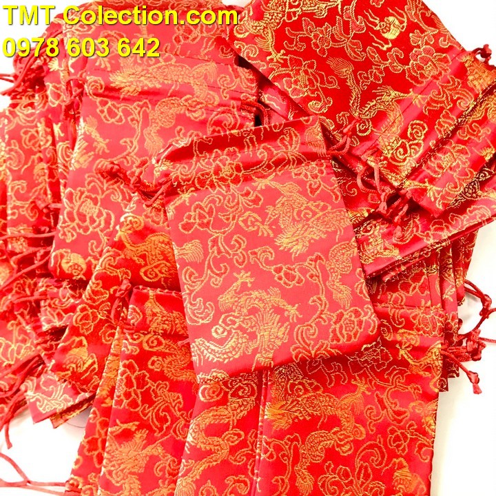 Combo 100 túi gấm long phụng size 10x13cm - TMT Collection.com