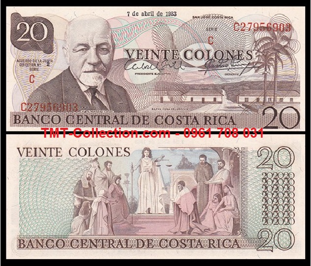 Costa Rica 20 Colones 1983 UNC