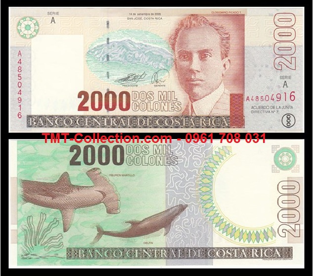 Costa Rica 2000 Mil Colones 2005 UNC