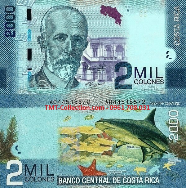 Costa Rica 2000 Mil Colones 2015 UNC (tờ)