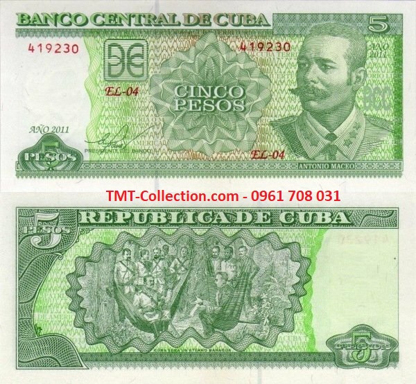 Cuba 5 Pesos 2011 UNC (tờ)