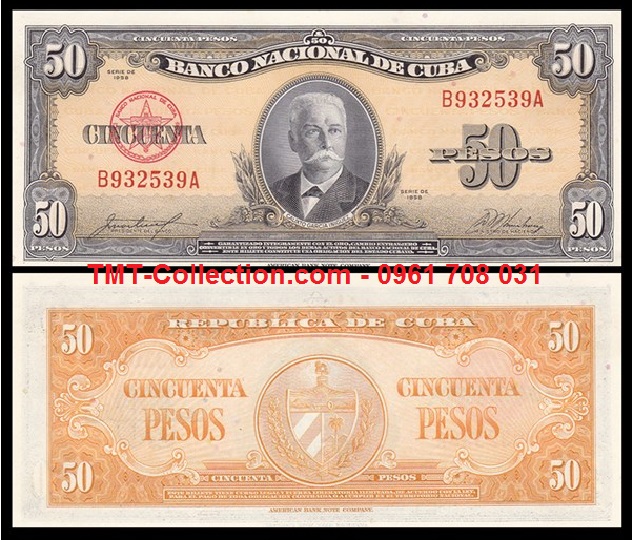 Cuba 50 Pesos 1958 UNC