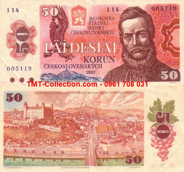 CZECHOSLOVAKIA - Tiệp Khắc 50 Korun 1987 UNC