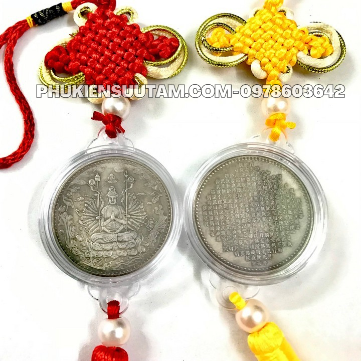 Dây Treo Ô Tô Xu Bạc Phật Quan Âm Nghìn Tay Nghìn Mắt - Phukiensuutam.com