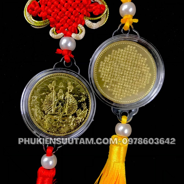 Dây Treo Ô Tô Xu Vàng Phật Quan Âm Nghìn Tay Nghìn Mắt - Phukiensuutam.com