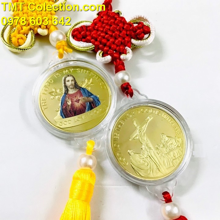 Dây Treo Xu Thánh Tâm Chúa Giêsu Kitô In Màu - TMT Collection