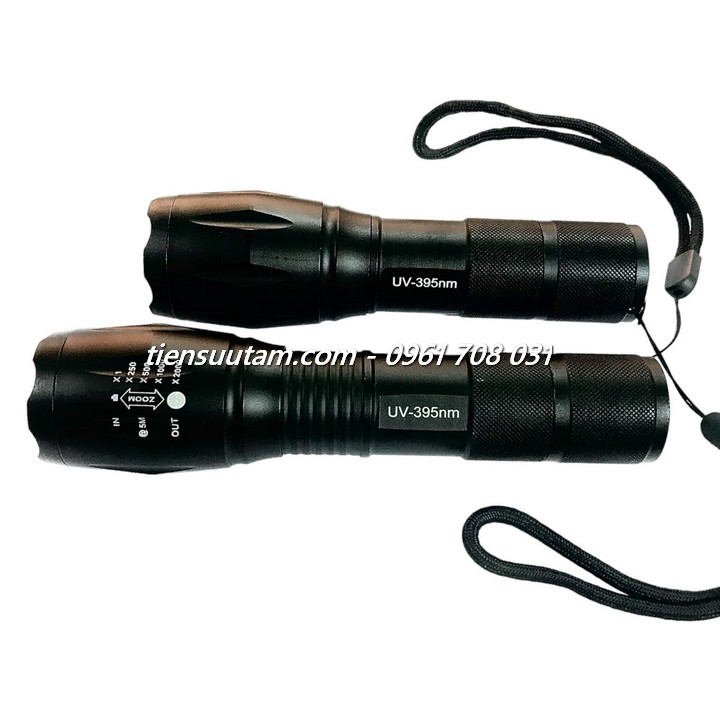 Đèn pin UV 395nm soi tiền giả thu nhỏ phóng to
