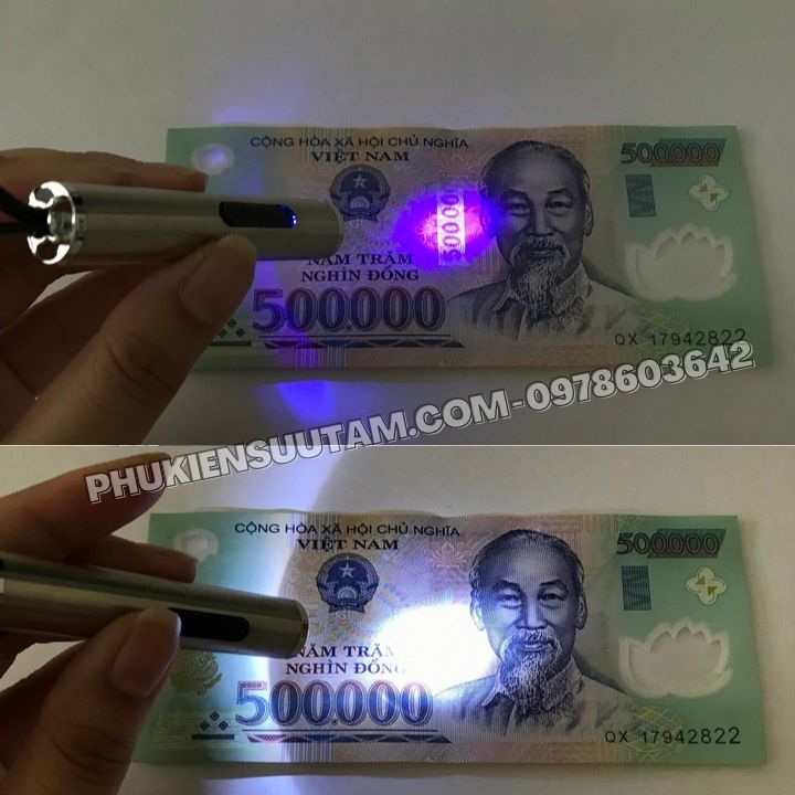 Đèn Pin Led 2 Bóng Ánh Sáng Tím Soi Tiền Tem, Vé Số - Phukiensuutam.com