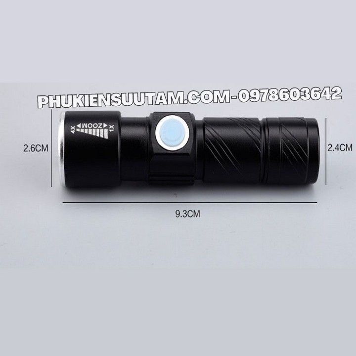 Đèn Pin Siêu Sáng Sạc USB Zoom 4x - Phukiensuutam.com