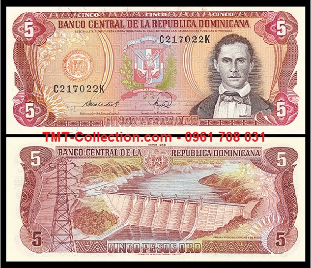 Dominican 5 Pesos 1984 UNC