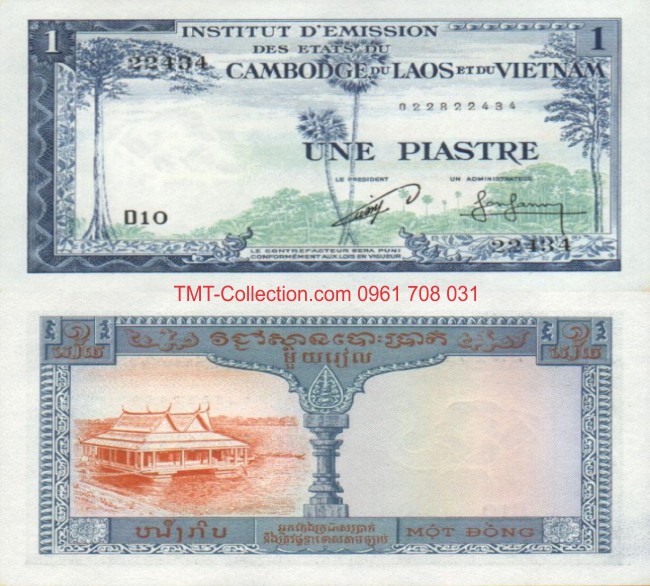 Tiền Việt Nam 1 đồng Piastre 1954 Campuchia
