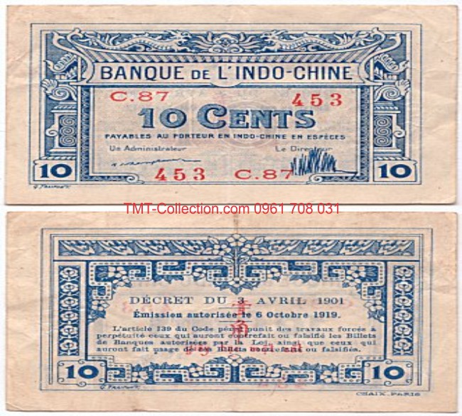 10 Cents 1919 Thành Thái
