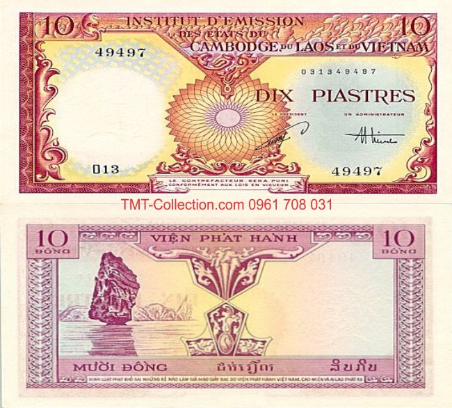 Tiền Việt Nam 10 đồng piastre 1953 Việt Nam