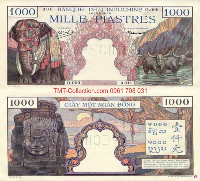 1000 Piastre 1951 Mặt Đá