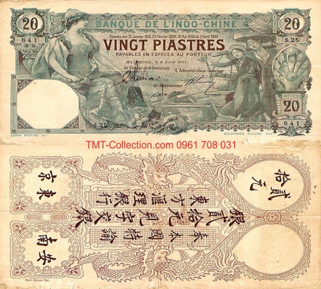 20 Piastre 1917 Thành Thái Hải Phòng