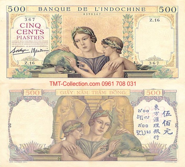 500 Piastre 1939-1951 Quả Địa Cầu