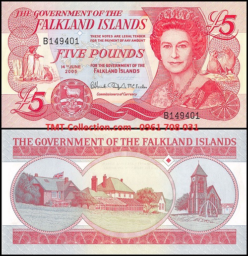 Falkland 5 pounds 2005 UNC (tờ)