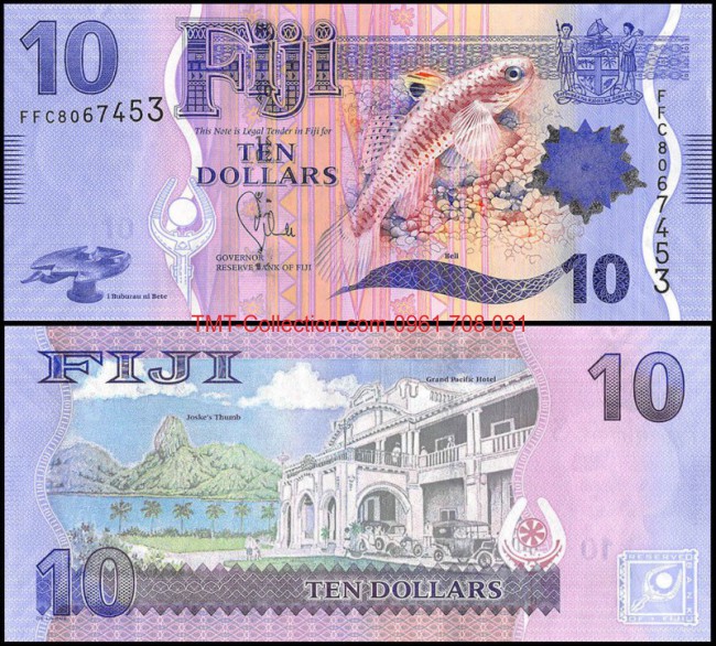 Fiji 10 dollars 2013 UNC