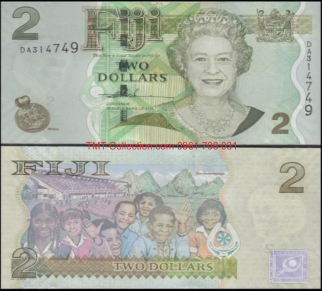 Fiji 2 Dollar 2007 UNC