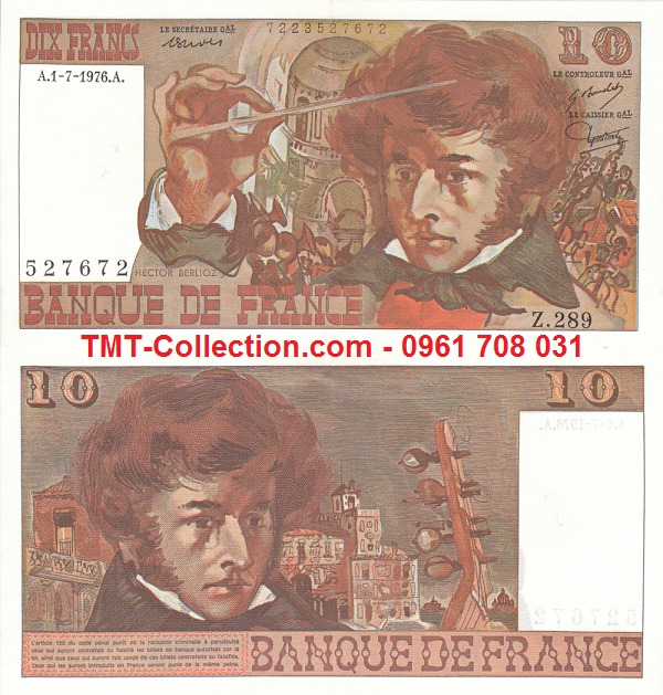 France - Pháp 10 Francs 1976 UNC