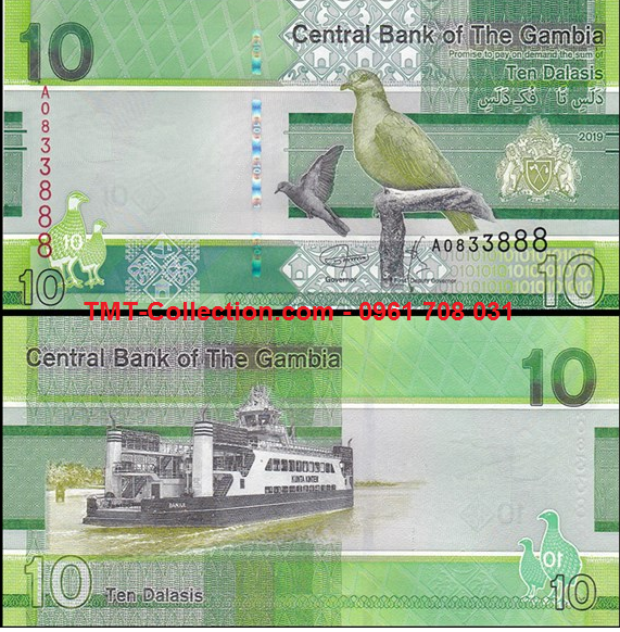 Gambia 10 Dalasis 2019 UNC