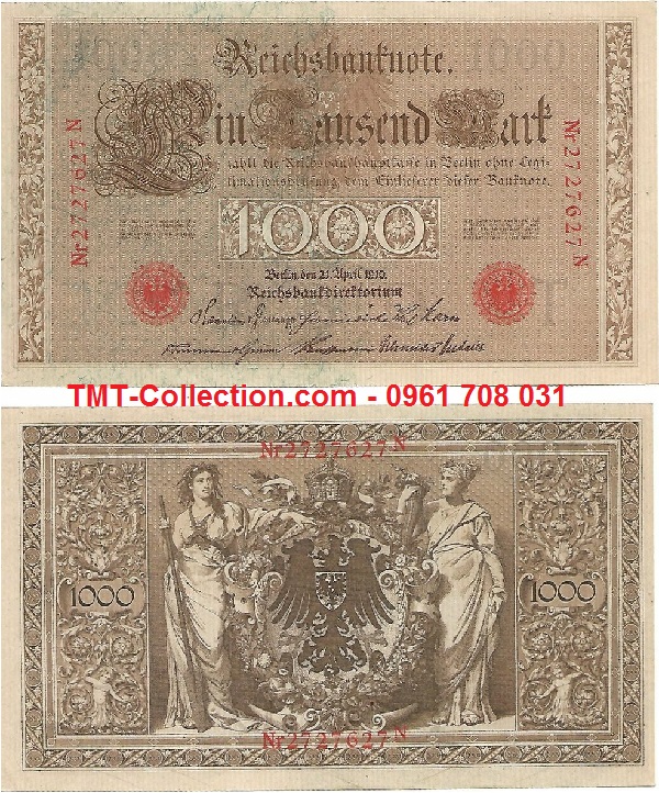 Germany - Đức 1000 Mark 1910 AUNC (tờ)