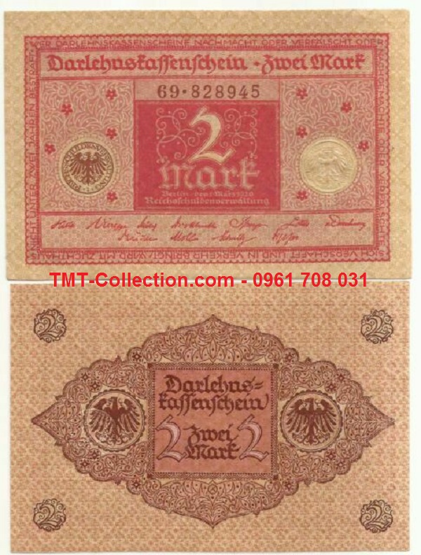 Germany - Đức 2 Mark 1920 UNC (tờ)