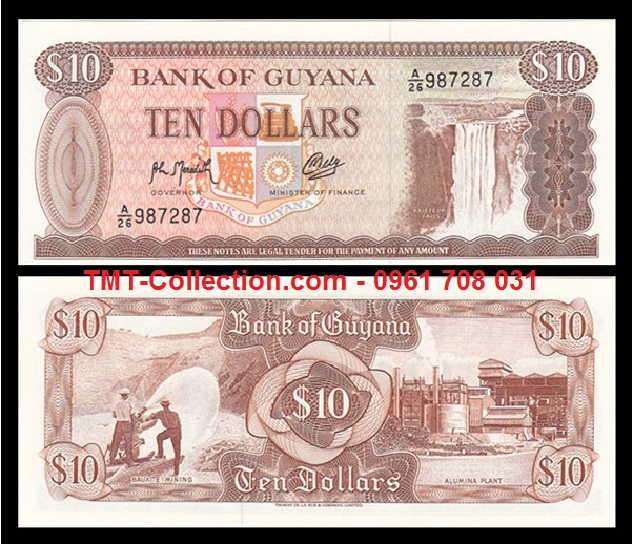 Guyana 10 Dollars 1992 UNC