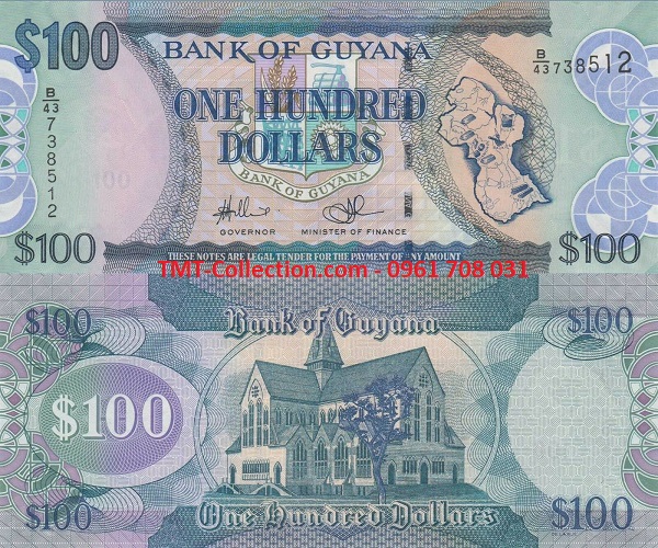 Guyana 100 Dollars 2016 UNC (tờ)