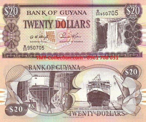 Guyana 20 Dollar 1996 UNC (tờ)